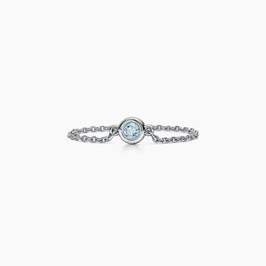Tiffany & Co. Elsa Peretti® Color by the Yard Ring in Silver with an Aquamarine